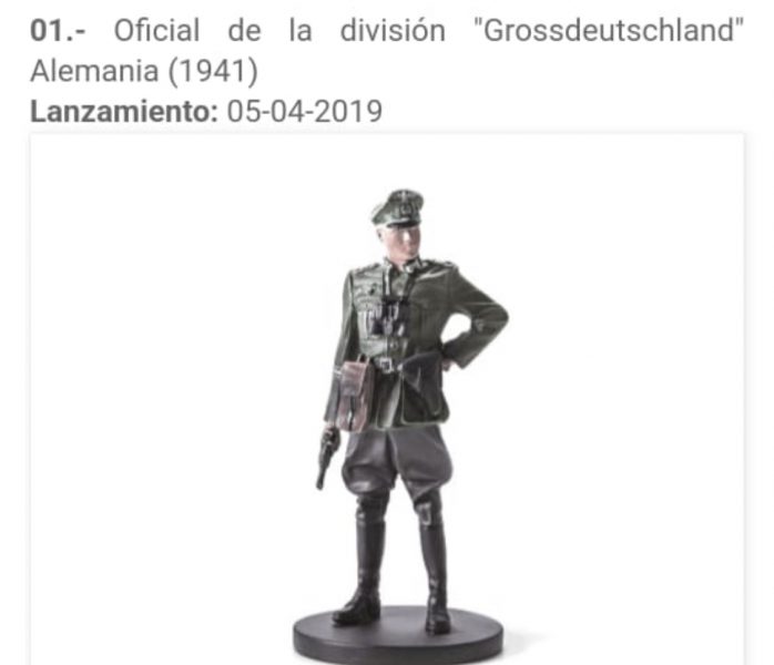 Nazi. Figura coleccionable vendida en el 2019 por el mercurio en su colección de segunda guerra mundial.